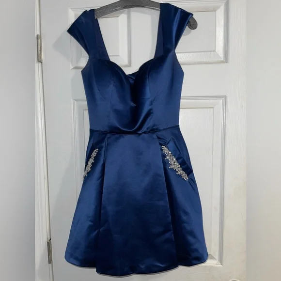 Sherri Hill | Dresses | Sherrihill Navy Blue Hoco Dress | Poshmark